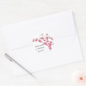Victoriaanse Liefdesvogel Kersenbloesem Trouwstick Ronde Sticker (Envelop)