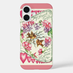 Victoriaanse Liefdesvogels Vintage Valentijnsdag iPhone 16 Hoesje