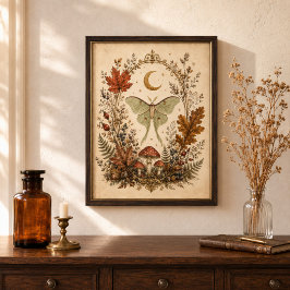 Victoriaanse Maansvlinder Botanische Hekserige Muu Poster