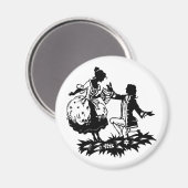 Victoriaanse man die vrouw voorstelt silhouettekun magneet (Voorkant / Achterkant)