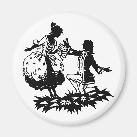 Victoriaanse man die vrouw voorstelt silhouettekun magneet (Voorkant)