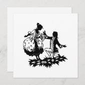 Victoriaanse man die vrouw vraagt silhouette kunst kaart (Voorkant / Achterkant)