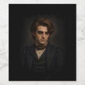 Victoriaanse man wijn etiket (Enkel label)