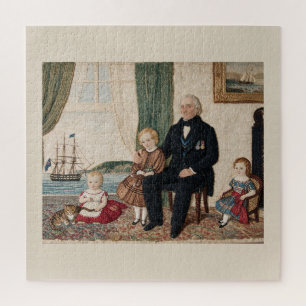 Victoriaanse marinekapitein-familie Haifa-baai Legpuzzel