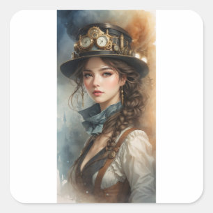 Victoriaanse meisjessticker vierkante sticker