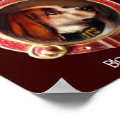 VICTORIAANSE MINIATUUR HONDENPORTRETTEN Bloodhound Poster (Hoek)