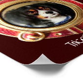 VICTORIAANSE MINIATUUR HONDENPORTRETTEN driekleuri Poster (Hoek)