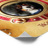 VICTORIAANSE MINIATUUR HONDENPORTRETTEN driekleuri Poster (Hoek)