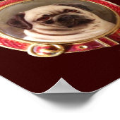 VICTORIAANSE MINIATUUR HONDENPORTRETTEN Pug Poster (Hoek)
