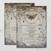 Victoriaanse Mot Gotische Halloweenfeest Soiree Kaart (Voorkant / Achterkant)