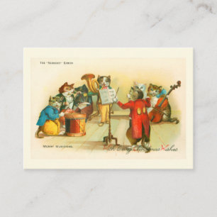 Victoriaanse Muzikale Kerstkattenband Louis Wain Informatiekaartje