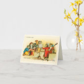 Victoriaanse Muzikale Kerstkattenband Louis Wain Kaart (Gele Bloem)