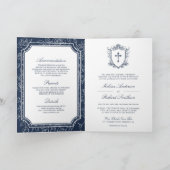 Victoriaanse Navy Blauwe Katholieke QR Code Huweli (Binnen)