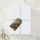 Victoriaanse Olifant Howdah Reis Kunst Cadeaulabel (Met Touw)