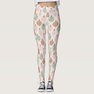 Victoriaanse ornamenten - saliegroen en blozend ro leggings