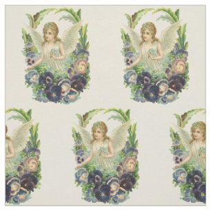Victoriaanse paashaars met paarse viooltjesbloemen stof