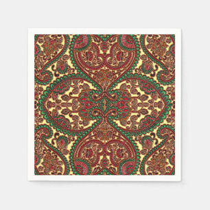 Victoriaanse paisley patroon elegant rood groen go servet