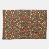 Victoriaanse paisley patroon elegant rood groen go theedoek (Horizontaal)