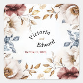 Victoriaanse Pioen Luxe Trouw Envelope Zegels (Voorkant)