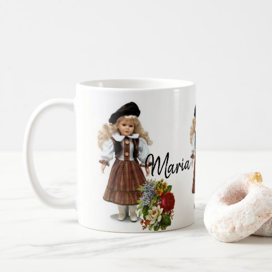 Victoriaanse pop bloemen mok (Met donut)