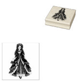 Victoriaanse prinses in kariert rubberstempel (Gestempeld)