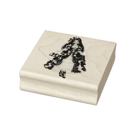 Victoriaanse prinses in kerst outfit rubberstempel