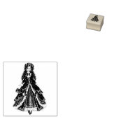 Victoriaanse prinses in plaid rubberstempel (Gestempeld)