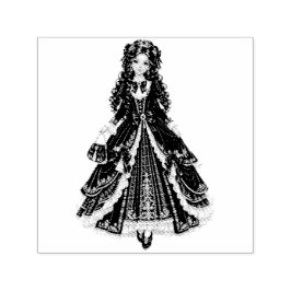 Victoriaanse prinses in plaid zelfinktende stempel