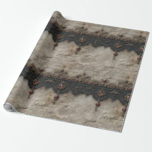 Victoriaanse Robijn Kant Gotische Patroon (1) Cadeaupapier