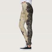 Victoriaanse Robijn Kant Gotische Patroon (6) Leggings (Links)