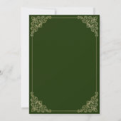 Victoriaanse Rococo Goud Smaragdgroene Moslim Brui Kaart (Achterkant)