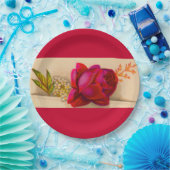 Victoriaanse rode roos papieren bordje (Feest)