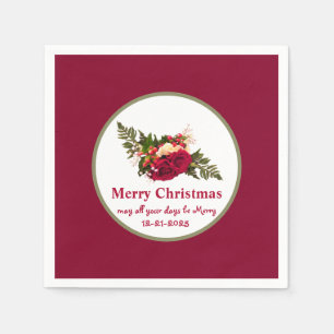 Victoriaanse rode roos Swagger-Kerstmis ontwerp Servet