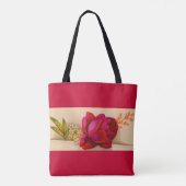 Victoriaanse rode roos tote bag (Achterkant)