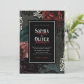 Victoriaanse Romantische Gotische Donkere Zwarte B Kaart (Staand voorkant)