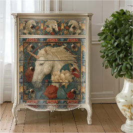 Victoriaanse Rood Bloemmotief William Morris Stijl Tissuepapier