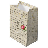 Victoriaanse Roos en Brief Medium Cadeauzakje (Voorkant Gekanteld)