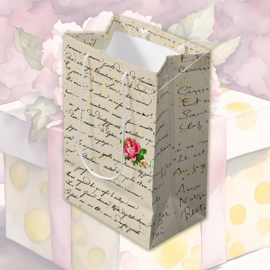 Victoriaanse Roos en Brief Medium Cadeauzakje