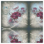 Victoriaanse Roos Ephemera Spiegelpatroon Stof (Swatch)