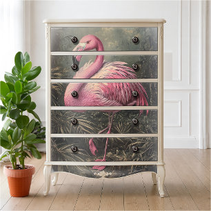 Victoriaanse Roze Flamingo Vintage Illustratie Tissuepapier