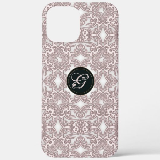Victoriaanse roze patroon. Monogram. Case-Mate iPhone Case (Achterkant)