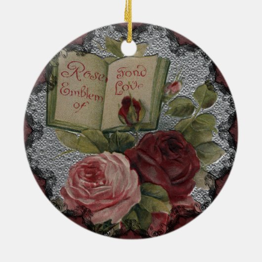 Victoriaanse Rozen Embleem van Liefde Ornament (Achterkant)
