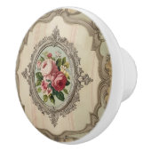 Victoriaanse Rozen in Lijst Keramische Knop (Rechts)