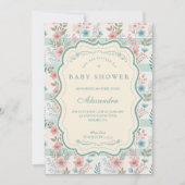 Victoriaanse Rozen Lattice Baby Shower Kaart (Voorkant)