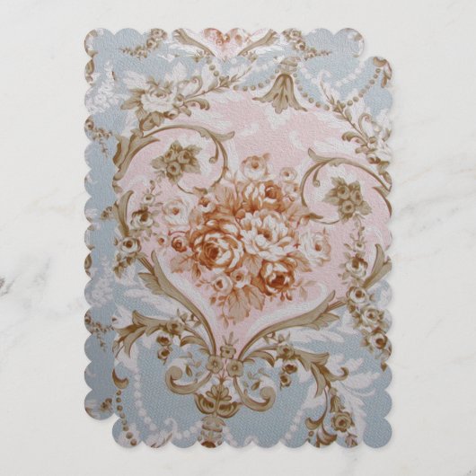 Victoriaanse Rozen - Uitnodigingen / RSVP Antoinet (Voorkant / Achterkant)