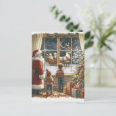 Victoriaanse Rustieke Kerstkaart Briefkaart (Staand voorkant)