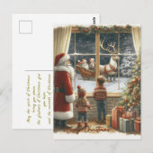 Victoriaanse Rustieke Kerstkaart Briefkaart (Voorkant / Achterkant)