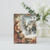 Victoriaanse Rustieke Kerstkaart Briefkaart (Staand voorkant)