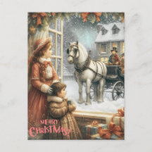 Victoriaanse Rustieke Kerstkaart