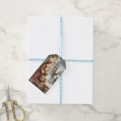 Victoriaanse Rustieke Kerstkaart Cadeaulabel (Met Touw)